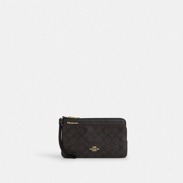 Coach Outlet Double Zip Wallet In Signature Canvas - Preorder