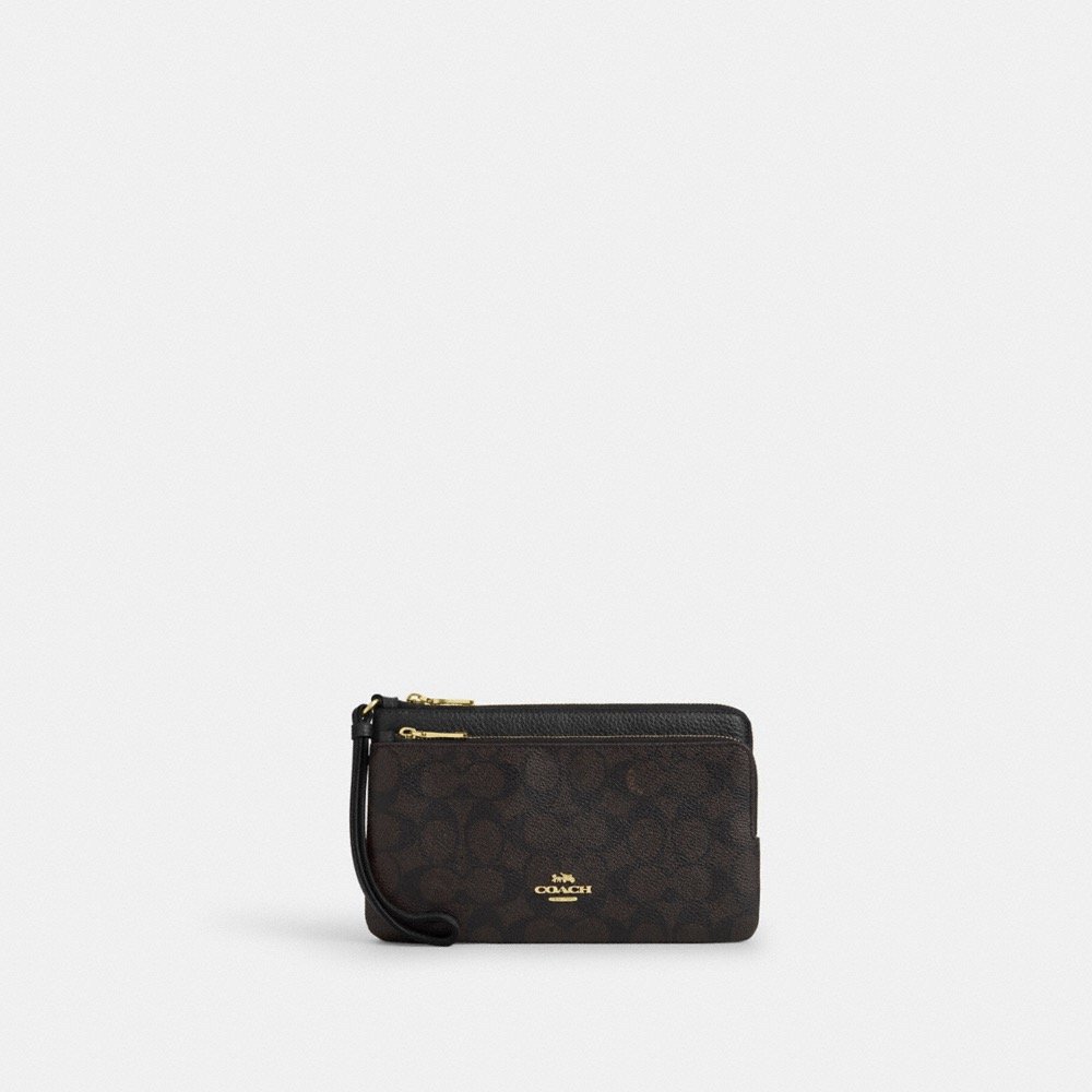 Coach Outlet Double Zip Wallet In Signature Canvas - Preorder