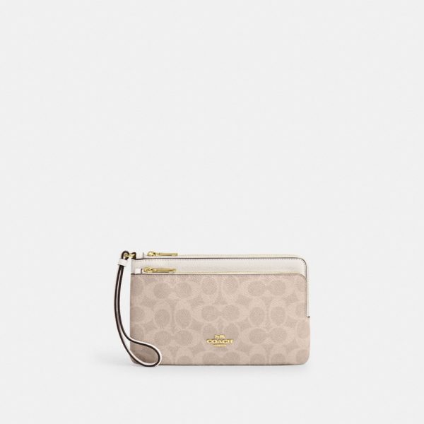 Coach Outlet Double Zip Wallet In Signature Canvas - Preorder