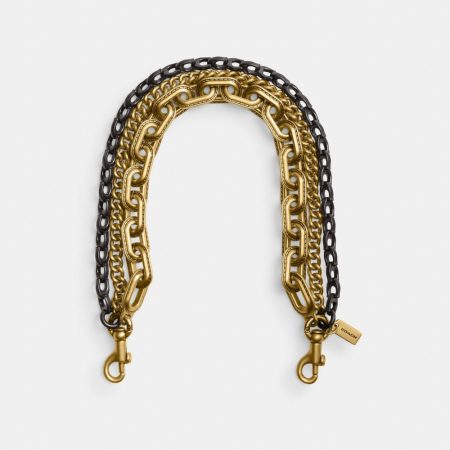 Coach Triple Chain Strap - Preorder — Brass/Brass