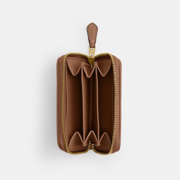 Coach Outlet Essential Small Zip Around Card Case In Crystal Signature Jacquard - Preorder