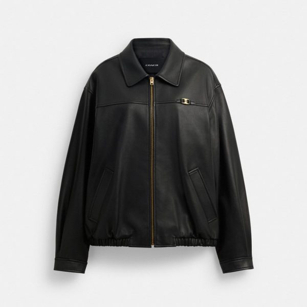 Coach Heritage C Plaque Oversized Leather Jacket - Preorder