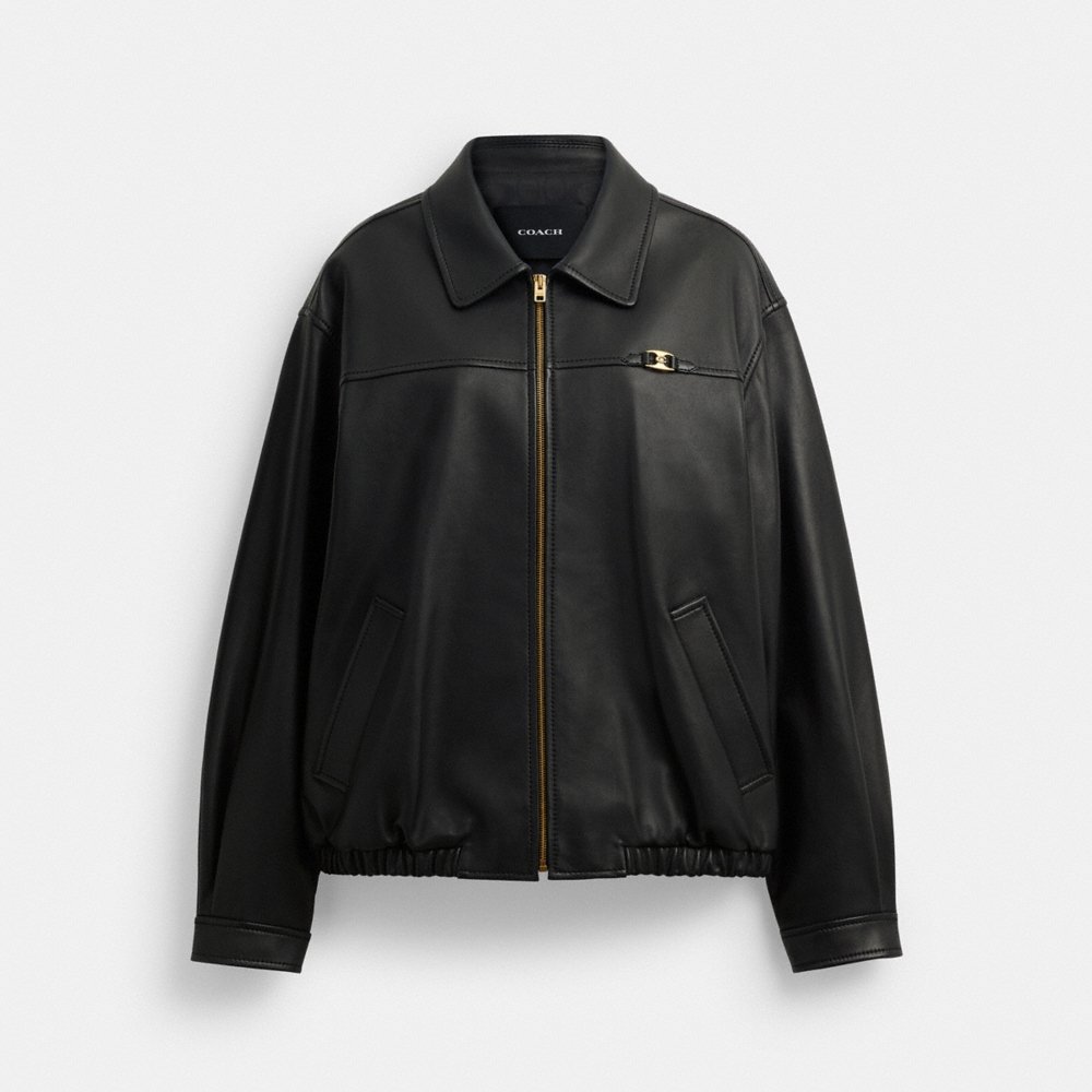 Coach Heritage C Plaque Oversized Leather Jacket - Preorder