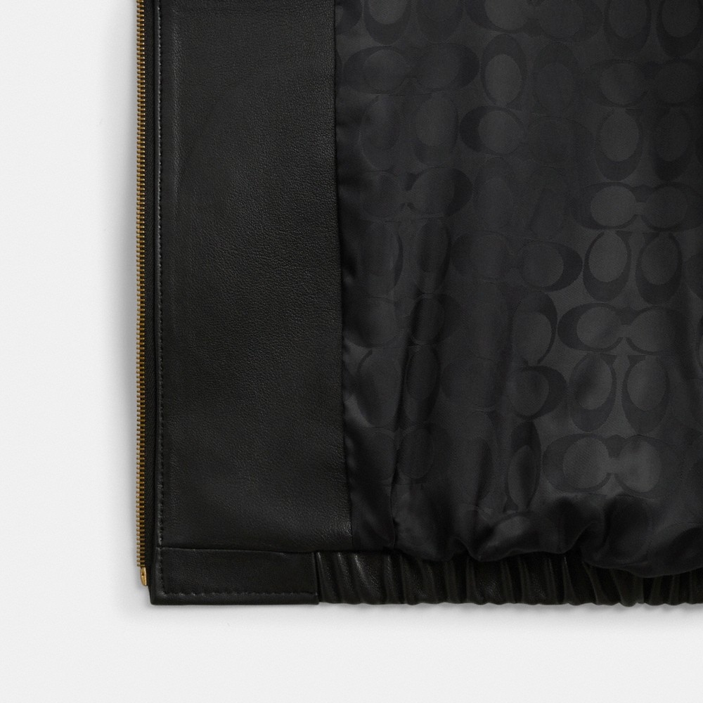 Coach Heritage C Plaque Oversized Leather Jacket - Preorder