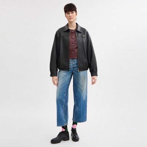 Coach Heritage C Plaque Oversized Leather Jacket - Preorder