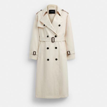 Coach Outlet Fluid Trench Coat - Preorder — Cream