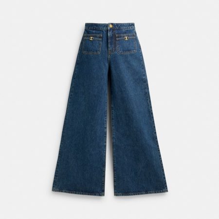 Coach Outlet Heritage C Loom Pants In Organic Cotton - Preorder — Dark Blue