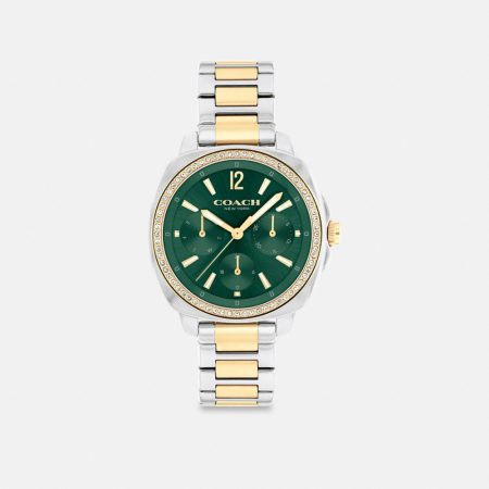 Coach Kitt Chronograph Watch, 34MM - Preorder — Brass/Silver