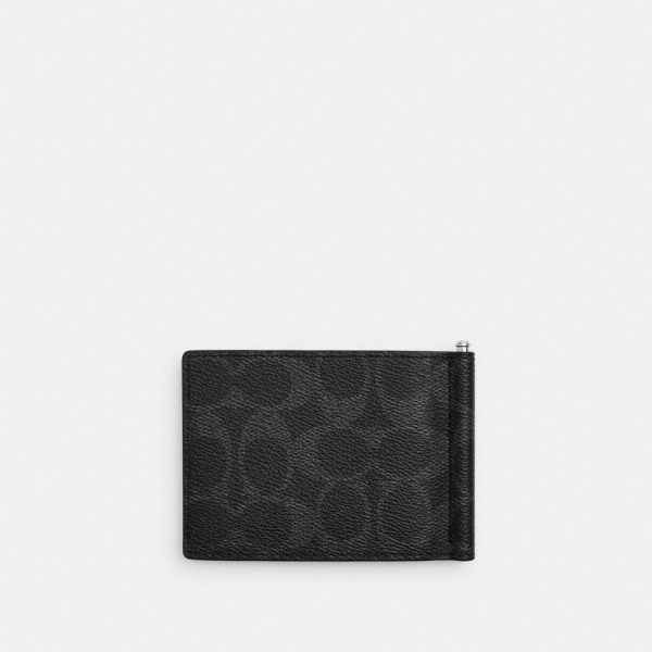 Coach Outlet Slim Money Clip Billfold Wallet In Signature Canvas - Preorder