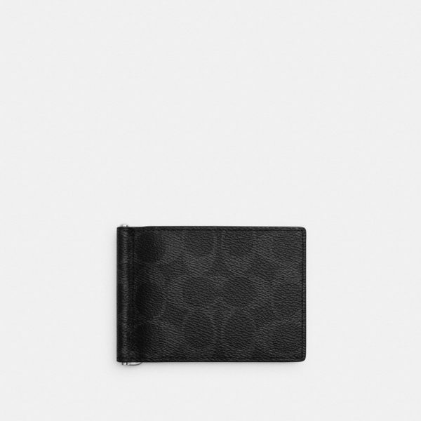 Coach Outlet Slim Money Clip Billfold Wallet In Signature Canvas - Preorder