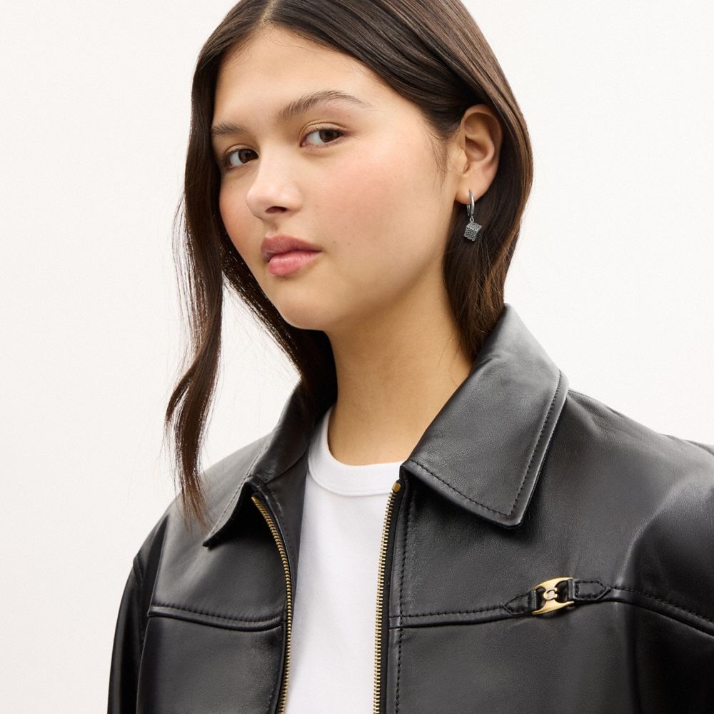Coach Quilted Cube Huggie Earring - Preorder