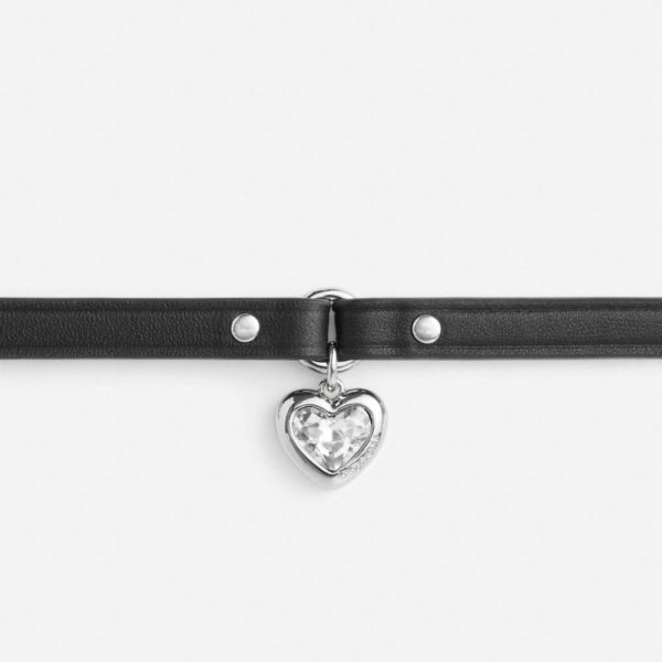 Coach Heart Charm Leather Choker - Preorder
