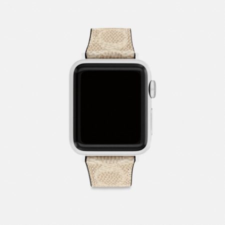 Coach Outlet Apple Watch® Strap, 38MM, 40MM And 41MM - Preorder — Light Khaki