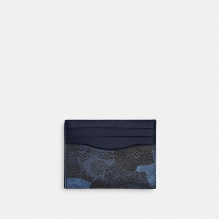 Coach Outlet Slim ID Card Case In Signature Camo Print - Preorder — Blue Multi