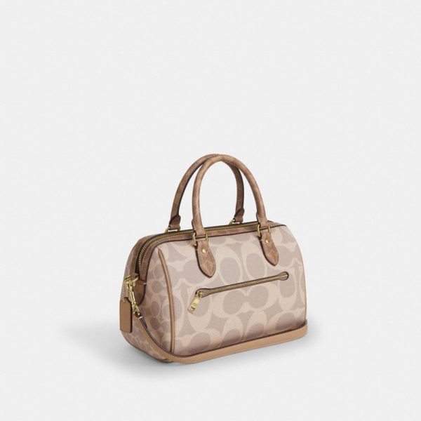 Coach Outlet Rowan Satchel Bag In Blocked Signature Canvas - Preorder