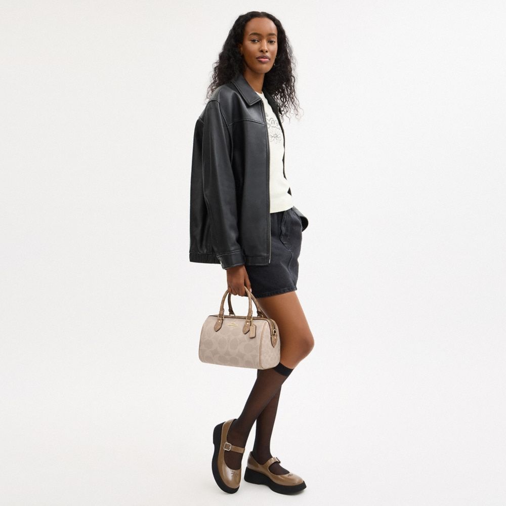 Coach Outlet Rowan Satchel Bag In Blocked Signature Canvas - Preorder