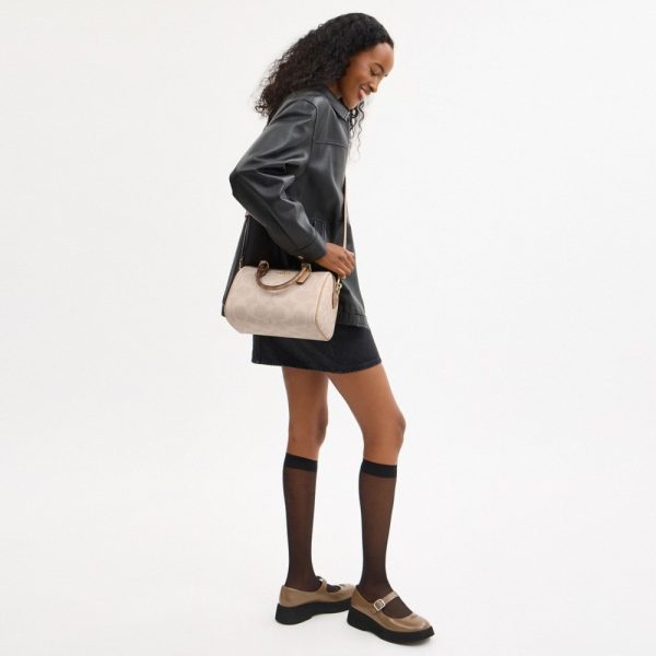 Coach Outlet Rowan Satchel Bag In Blocked Signature Canvas - Preorder