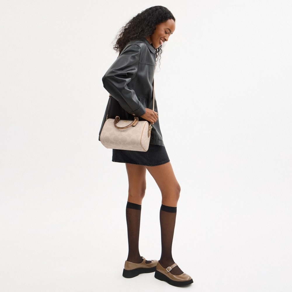 Coach Outlet Rowan Satchel Bag In Blocked Signature Canvas - Preorder