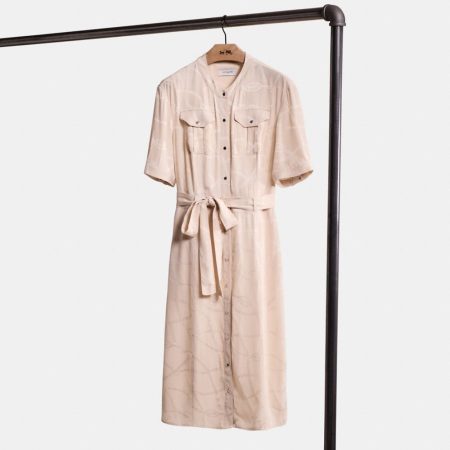 Coach Restored Jacquard Snap Front Dress - Preorder — Cream