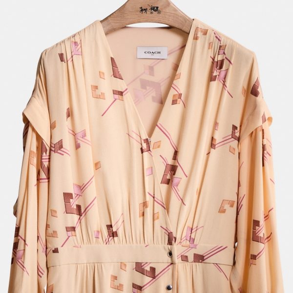 Coach Restored Crepe Draped Midi Dress - Preorder