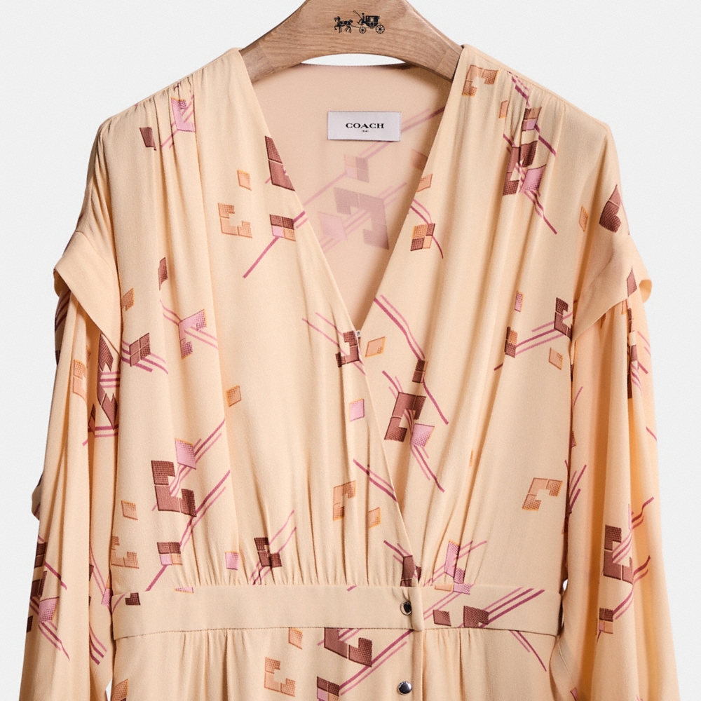 Coach Restored Crepe Draped Midi Dress - Preorder