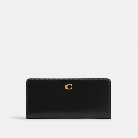 Coach Outlet Essential Slim Wallet - Preorder — Brass/Black
