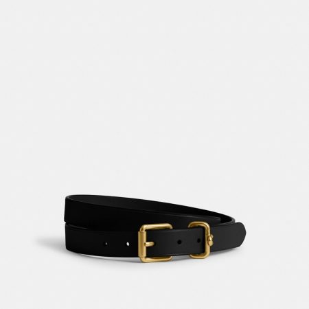 Coach Roller Buckle Belt, 25 Mm - Preorder — Brass/Black