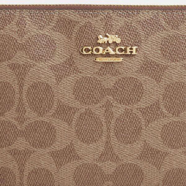 Coach Outlet Large Corner Zip Wristlet In Signature Canvas - Preorder
