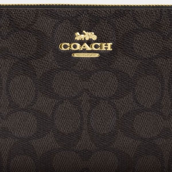 Coach Outlet Large Corner Zip Wristlet In Signature Canvas - Preorder