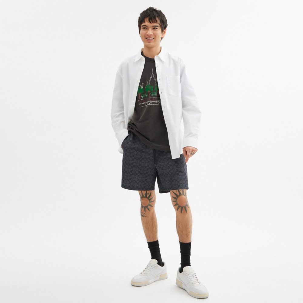 Coach Outlet Signature Swim Trunks In Recycled Polyester - Preorder