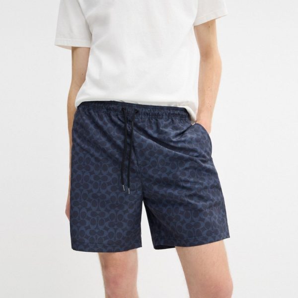 Coach Outlet Signature Swim Trunks In Recycled Polyester - Preorder