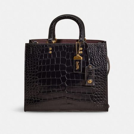Coach Restored Rogue In Alligator - Preorder — Brass/Black