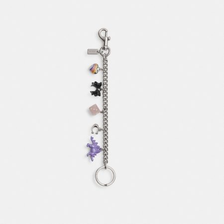 Coach Outlet Motif Chain Bag Charm - Preorder — Silver/Multi