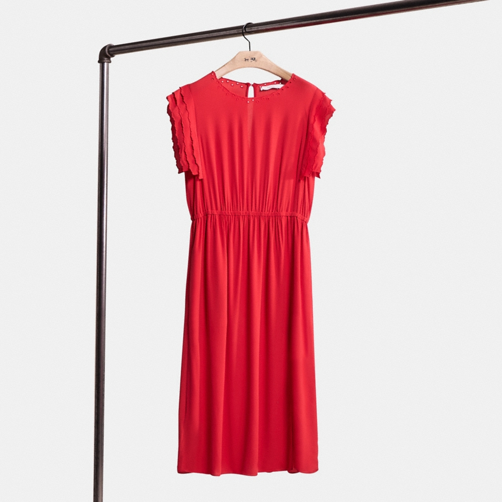 Coach Restored Shoulder Pleat Midi Dress - Preorder