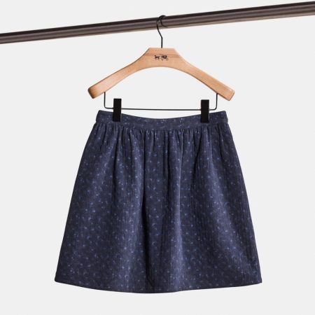 Coach Restored Mini Quilted Skirt In Organic Cotton - Preorder — Black/Dark Blue