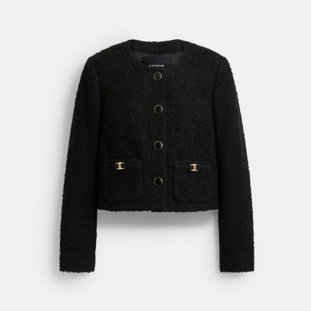 Coach Outlet Heritage C Boucle Jacket - Preorder — Black