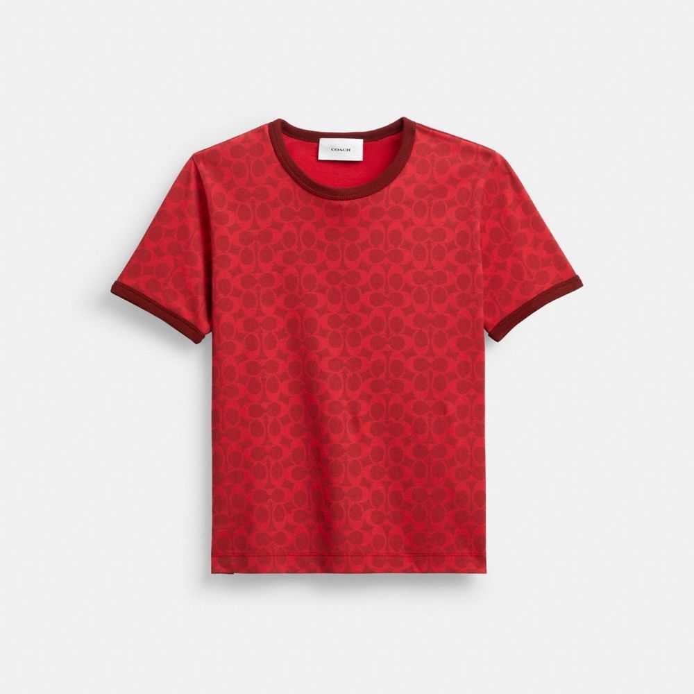 Coach Outlet Signature Ringer T-Shirt In Organic Cotton - Preorder