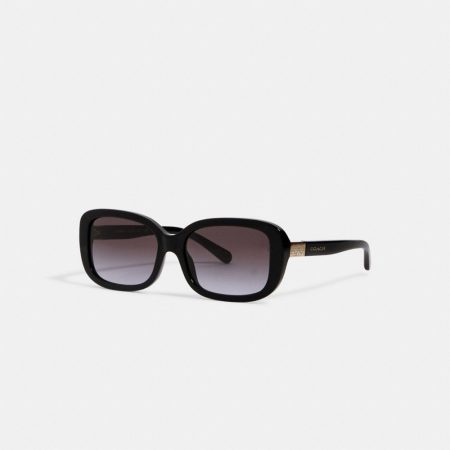 Coach Outlet Signature Rectangle Sunglasses - Preorder — Black