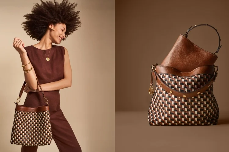 Fossil Harper ZB6759200 brown leather crossbody styled with neutral Malaysian modest fashion
