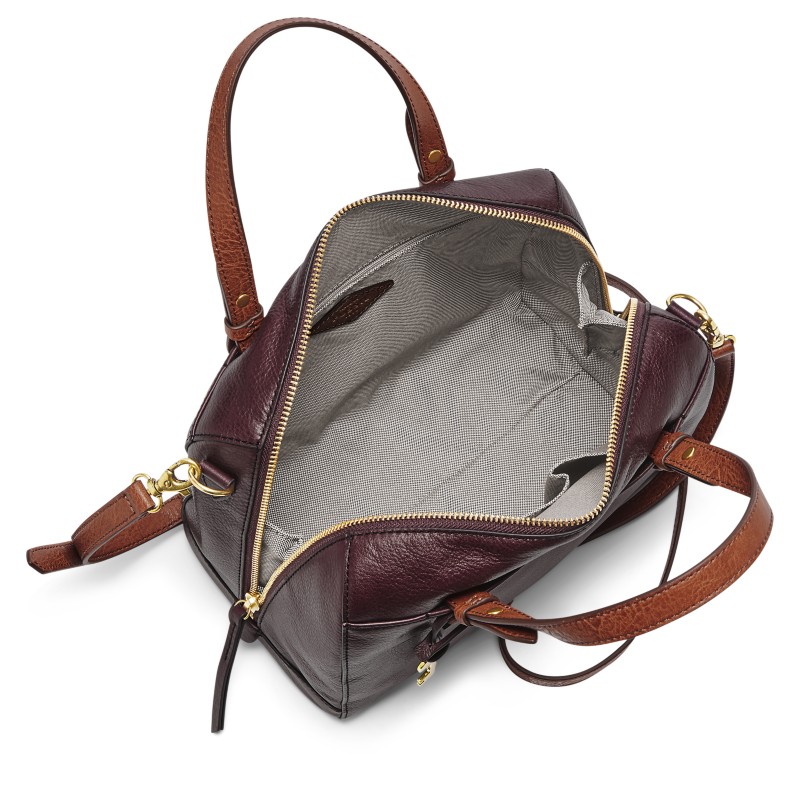Fossil Rachel Leather Satchel ZB7256263 brown glazed leather bag