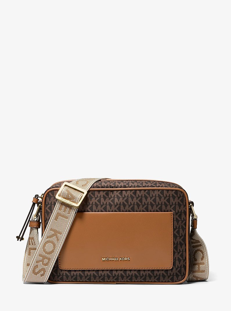 Michael Kors Jet Set Large Signature Logo Print Woven Crossbody Bag - Preorder