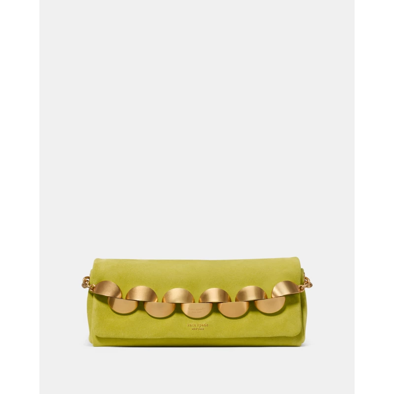 Kate Spade Remi Suede Chain Clutch KP455 Laurel Leaf green 2026