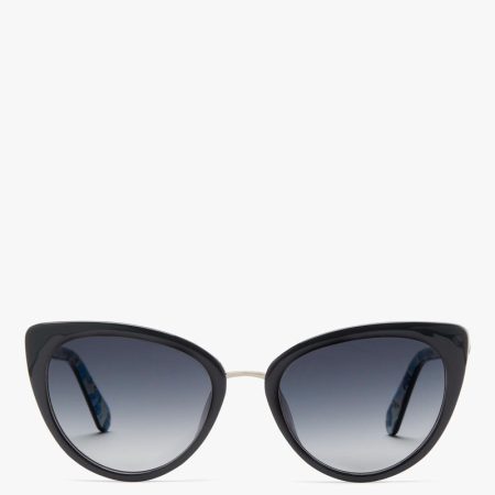 Kate Spade Outlet Hillary Sunglasses - Preorder — Black/Peacock Print