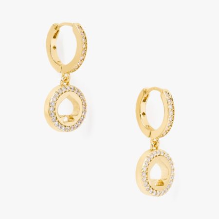 Kate Spade Outlet Spot The Spade Pave Huggies - Preorder — Clear/Gold