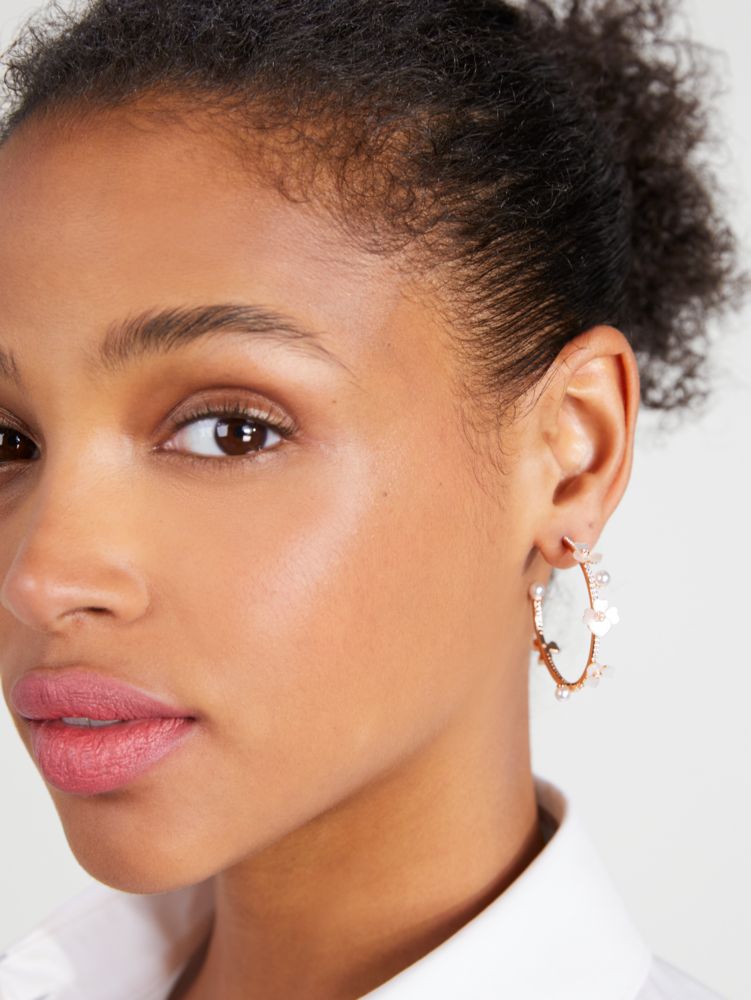 Kate Spade Outlet Precious Pansy Scatter Hoops - Preorder