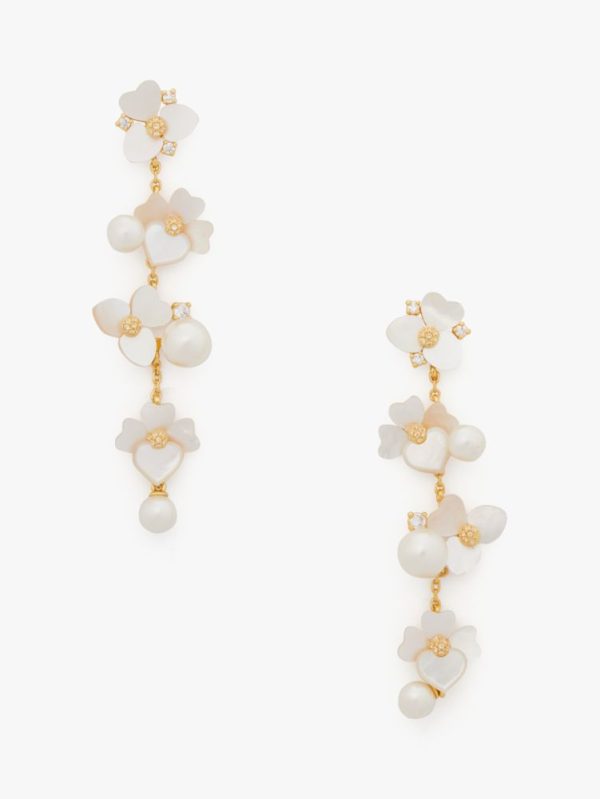 Kate Spade Outlet Precious Pansy Statement Linear Earrings - Preorder