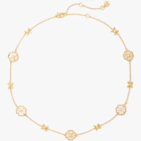 Kate Spade Outlet Heritage Bloom Scatter Necklace - Preorder — Cream/Gold