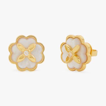 Kate Spade Outlet Heritage Bloom Studs - Preorder — Cream/Gold