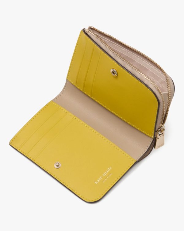 Kate Spade Outlet Ava Colorblocked Pebbled Leather Zip Bifold Wallet - Preorder