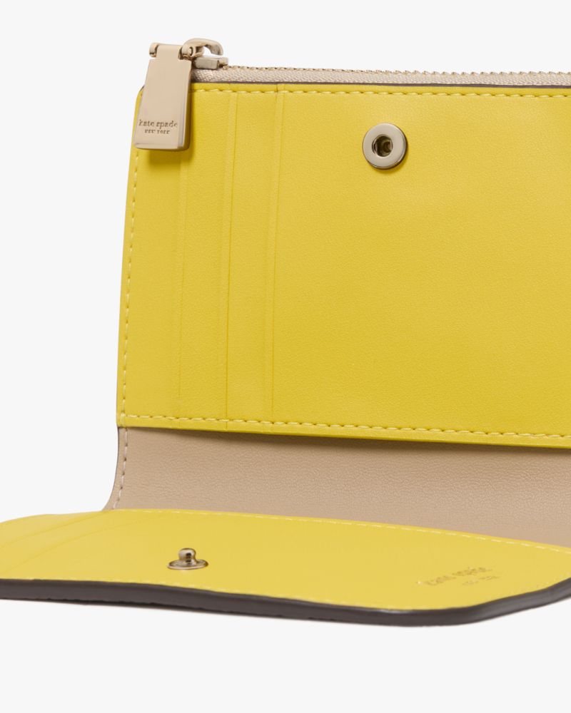 Kate Spade Outlet Ava Colorblocked Pebbled Leather Zip Bifold Wallet - Preorder